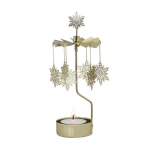 Goldene Schneeflocke Teelichtkarussell