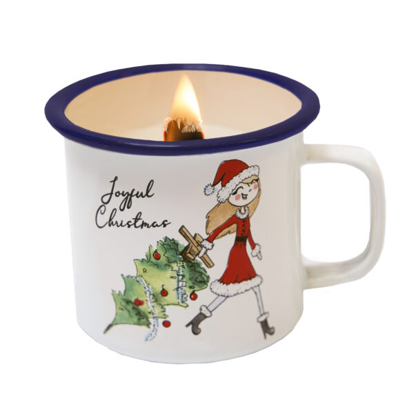 Weihnachtsmädchen Kerze-im-Becher