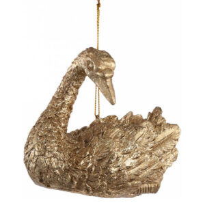 Goldener Schwan Weihnachtshänger aus Glas