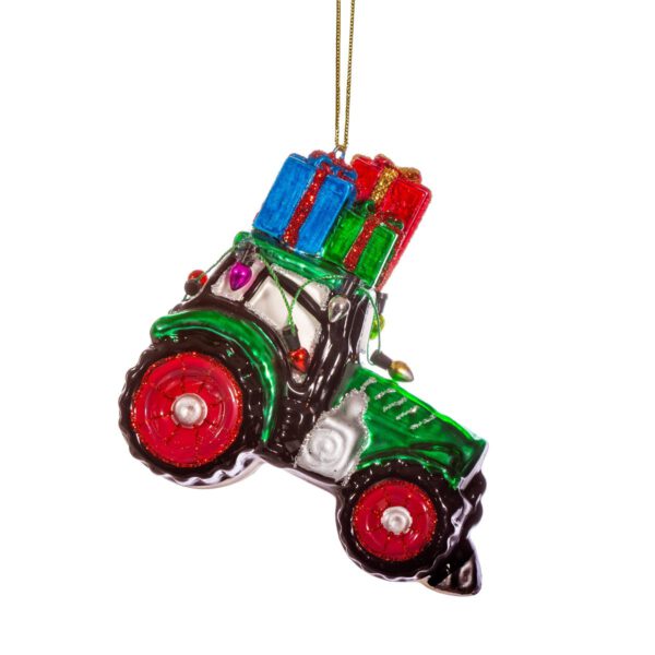 Traktor mit Geschenken Weihnachtskugel