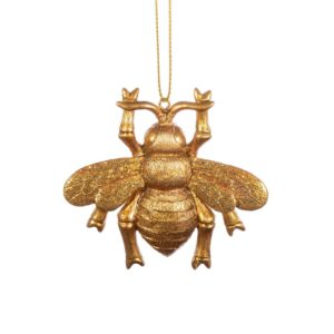 Goldener Bienen-Weihnachtshänger aus Harz