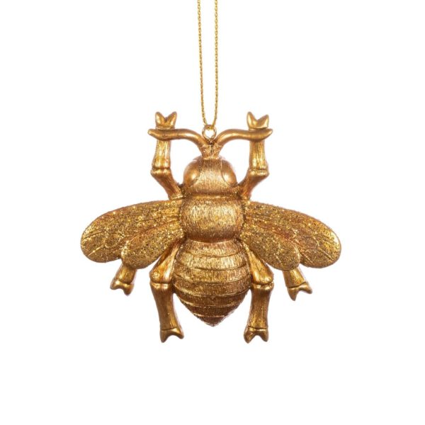 Goldener Bienen-Weihnachtshänger aus Harz