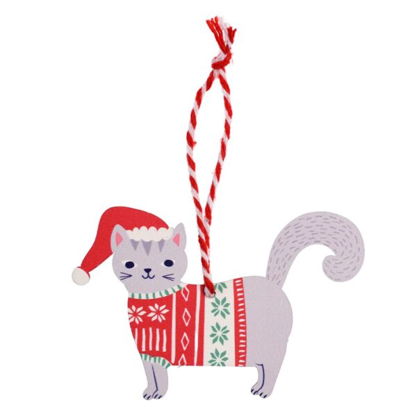 katzen-Weihnachtshänger aus Holz