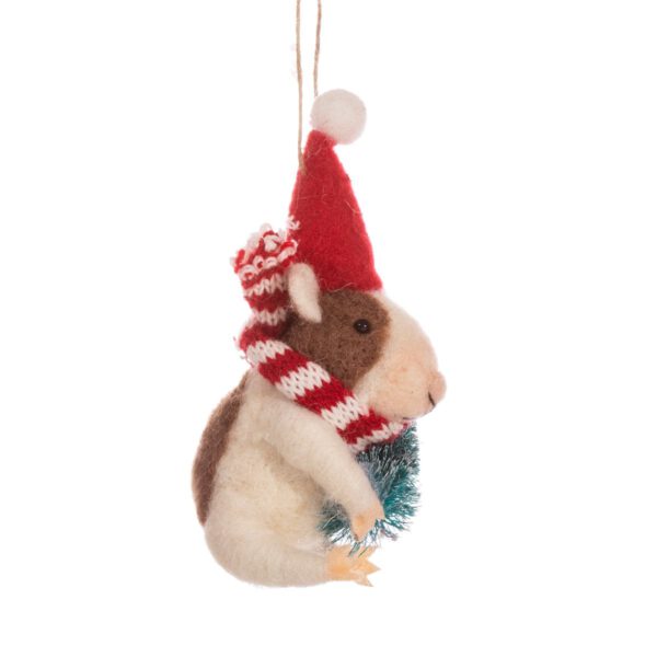 Meerschweinchen mit Baum aus Filz Weihnachtshänger - Sass & Belle – Bild 2
