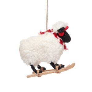 Schaf auf Skiern Weihnachtshänger