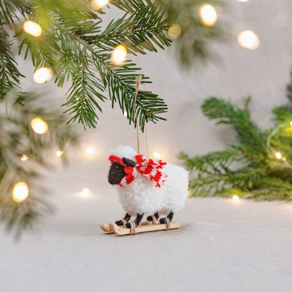 Schaf auf Skiern Weihnachtshänger - Sass & Belle – Bild 2