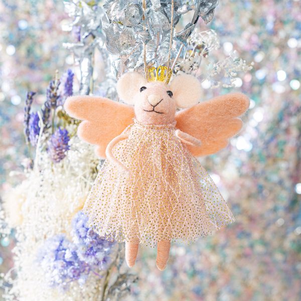 Rosa Maus Prinzessin Filz Weihnachtshänger - Sass & Belle – Bild 3