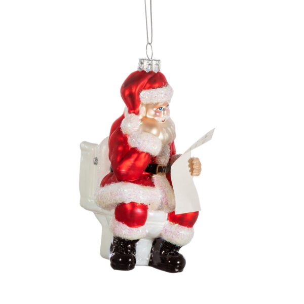 Weihnachtsmann auf Toilettenschüssel Weihnachtshänger