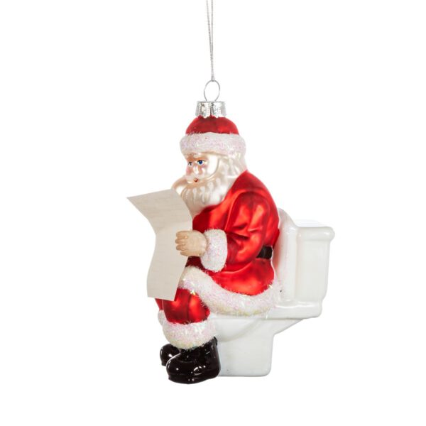 Weihnachtsmann auf Toilettenschüssel Weihnachtshänger - Sass & Belle – Bild 2