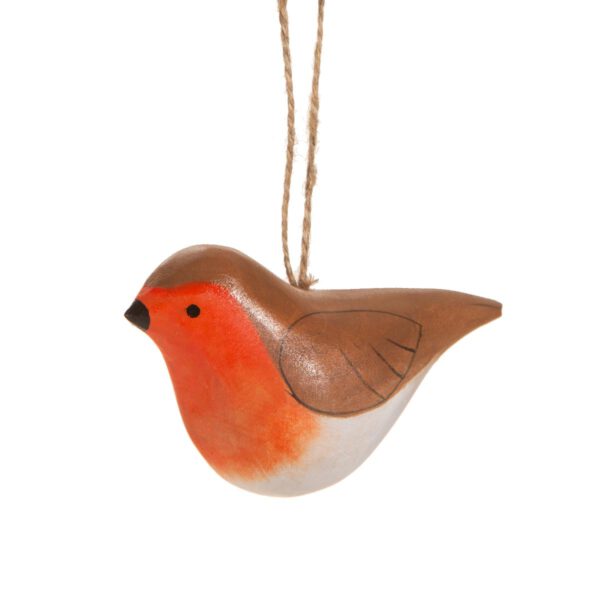 Weihnachtshänger Robin aus Holz