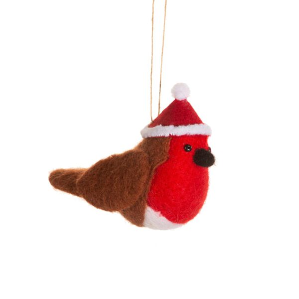 Festlicher Robin-Filz-Weihnachtshänger