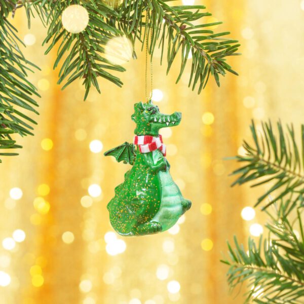 Dragon with scarf Christmas bauble