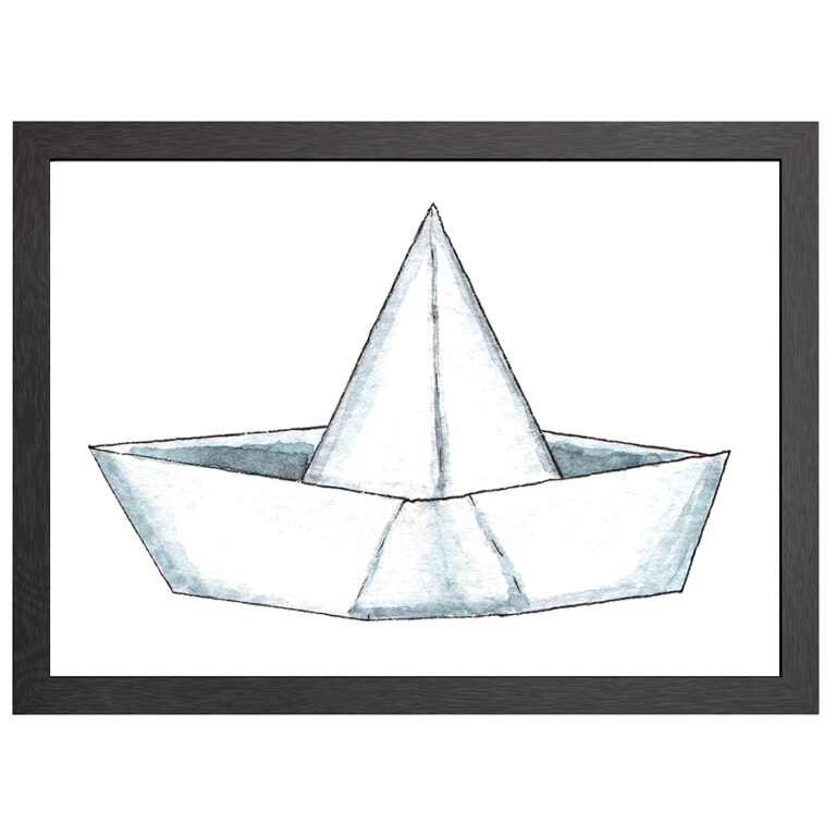 A2 paper boat poster in frame