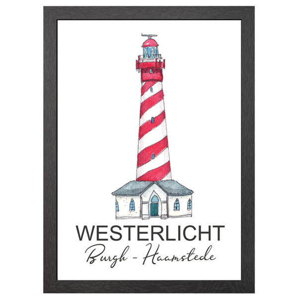 A2 Leuchtturm westerlicht burgh haamstede poster in rahmen