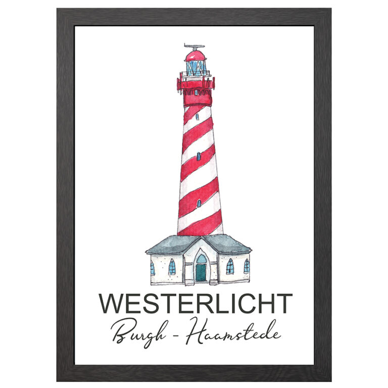 A2 lighthouse westerlicht burgh haamstede poster in frame