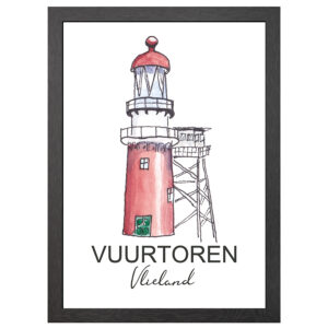 Leuchtturm Vlieland Poster Im A2-Rahmen