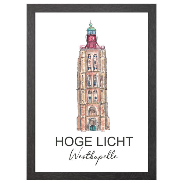 Hoge Licht Westkapelle Poster Im A2-Rahmen