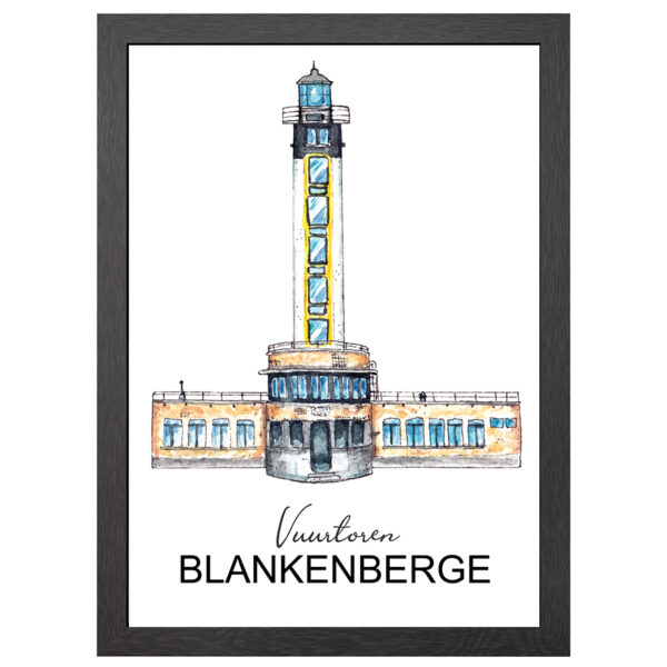 Leuchtturm Blankenberge Poster Im A2-Rahmen