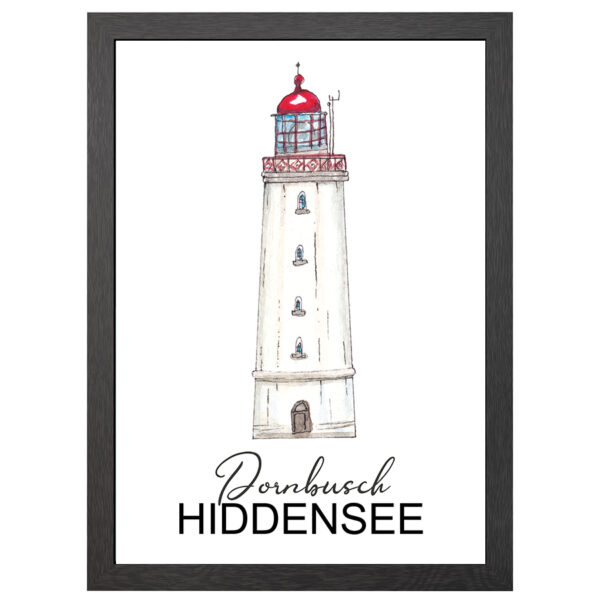 A2 Lighthouse Hiddensee Poster Im Rahmen