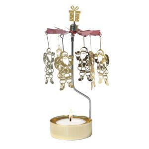 Goldene Weihnachtsmann Teelichtkarussell