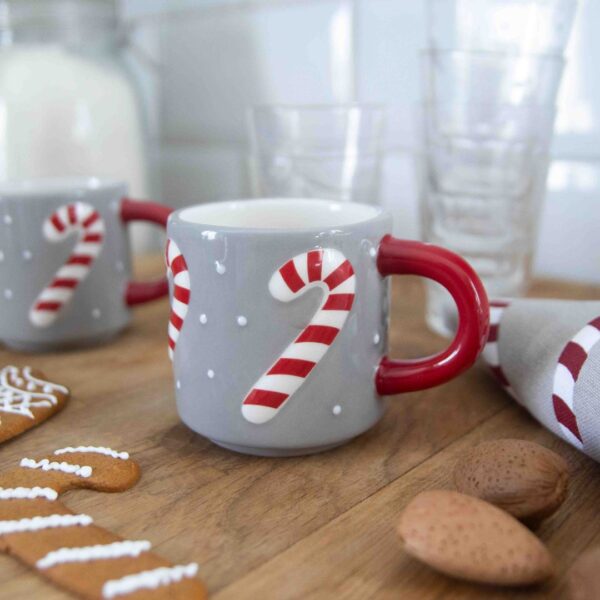 Candy Cane Keramik Weihnachtstasse