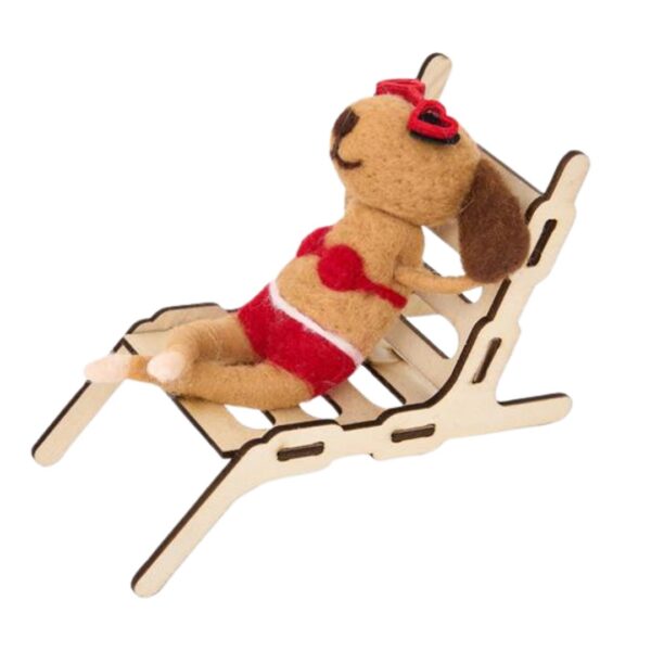 Hund auf Strandbett Filz Weihnachtshänger - Batela
