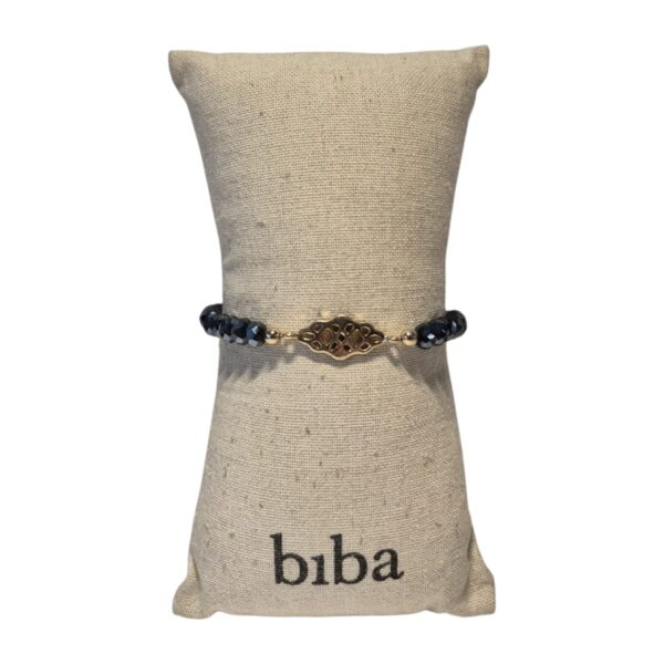 Blaues Kristallarmband mit Goldelement - BIBA